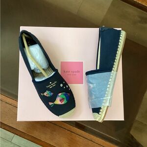 Kate Spade Navy Espadrilles with Colorful Fish Design